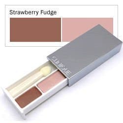 Clinique Colour Surge Eye Shadow Duo (Strawberry Fudge Duo + Like Mink Duo) with Brush- Travel Size 0.05 oz/ 1.6 g