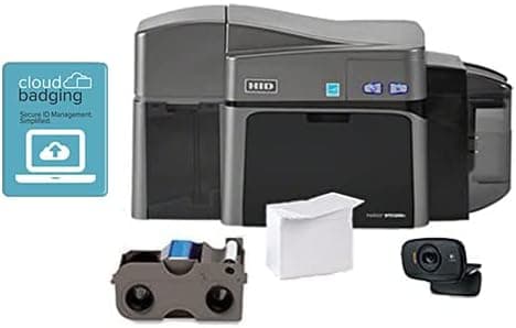 ID Card Maker - Fargo DTC1250e Dual-Side ID Card Printer + Supplies