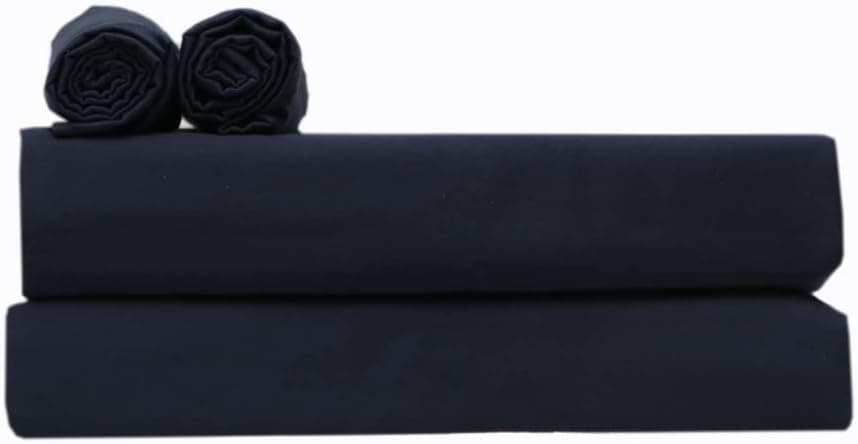 Saaz Linen 4 Piece Sheets Set 100% Egyptian Cotton 1000 Thread Count 16 inch Deep Pocket Soft Solid Luxury Hotel Bedding Collection - Flat Bedsheet, Fitted Sheet & 2 Pillowcases (King, Navy Blue)