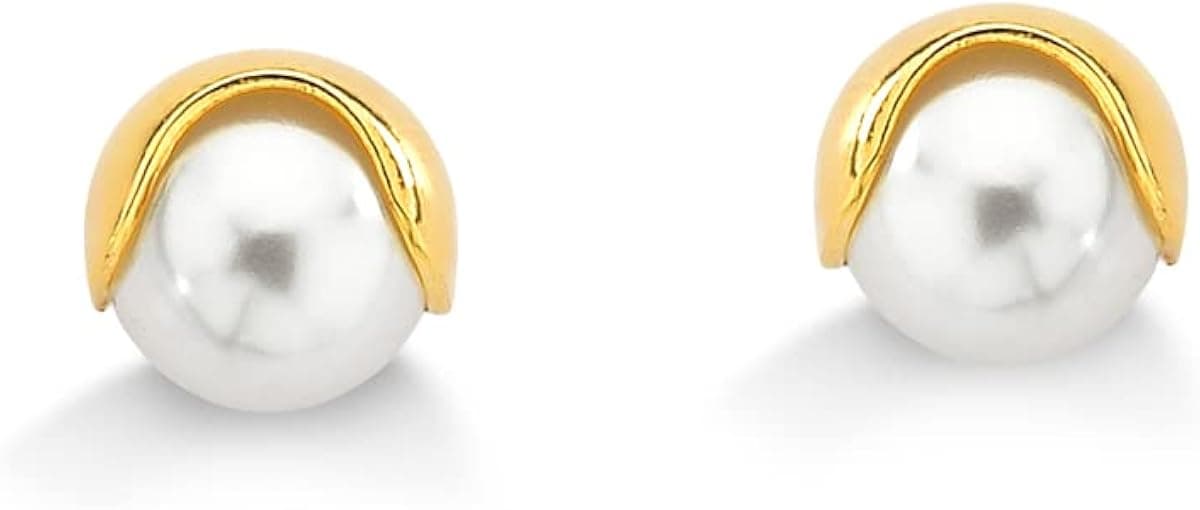 Cracco Earring Small of Pearl in Gold Plated 18k, Hypoallergenic Earring, Earring for Women