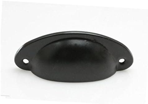 Tinksky Door Knob Vintage Door Drawer Pull Handle Metal Semicircle Knobs Pack of 4 (Black)