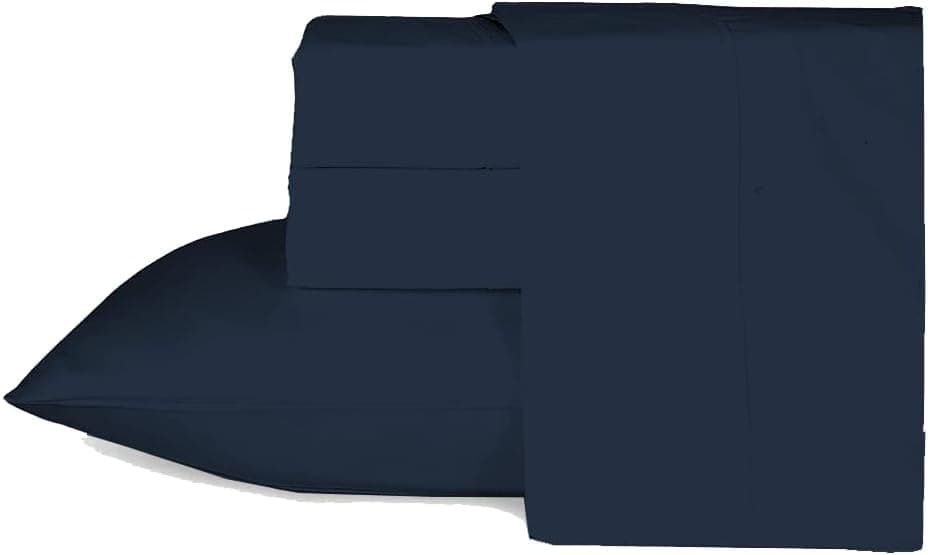 800 Thread Count Sheets Queen Size 4 Piece Sheet Set 100% Cotton Sheet Set Extra Deep Pockets 15 Inch long staple cotton Bedsheet And Pillow Cover,Sateen Finish,Soft,Breathable Navy Blue Sheets