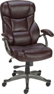 Staples Osgood Bonded Leather High-Back Manager's Chair, Brown