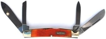 Bear & Sons 4-1/8" Congress Autumn Feather Jig Handle 4 Blade Folding Knife