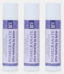 Natural Inspirations Ultra Hydrating SPF 30 Lip Butter 3 Piece Set - Pomegranate