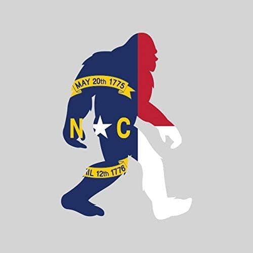 North Carolina Bigfoot Sticker Vinyl Decal Sticker NC Big Foot Sasquatch yeti Made in USA