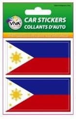 Reppa Set of 2 Vinyl Car Stickers, 2.75" X 1.5" - Philippines Flag