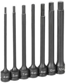 3/8 Dr 7Pc 6 Length Metric Hex Set