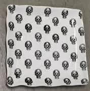 MAXCERA Halloween Skulls Square Dinner Plates Set of Four 11"
