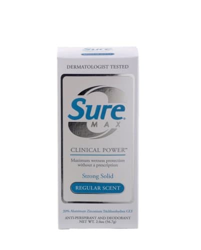 Sure Max Clinical Power Anti-Perspirant and Deodorant, Regular Scent, 2-Ounces (Pack of 3)