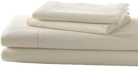 Symphony 1000 Thread Count Egyptian Cotton Rich 4-Piece Sheet Set, Queen, Ivory