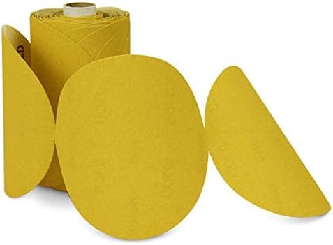 BHA 6" Inch Discs On a Roll PSA Gold Adhesive Back DA Sanding Paper (600 Grit)- 100 Pack