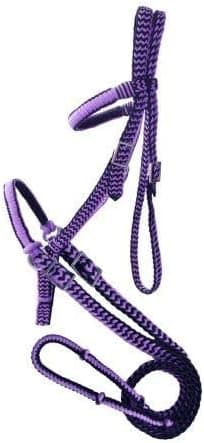 Braided Nylon Bitless Bridle w/Reins