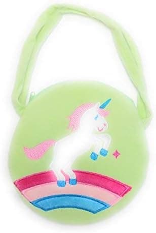 Girls Small Unicorn Circle Handbag Purse, Kids Rainbow Unicorn Party Gift Bag