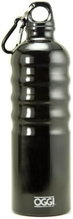 Oggi Lustre Aluminum Sport Bottle, Black