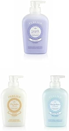 Perlier: Set of 3 Liquid Soaps, Assorted Scents (Lavender, Orchid, White Musk) 10.14 Fluid Ounce (300ml) Packages (Pack of 1 Each) [ Italian Import ]