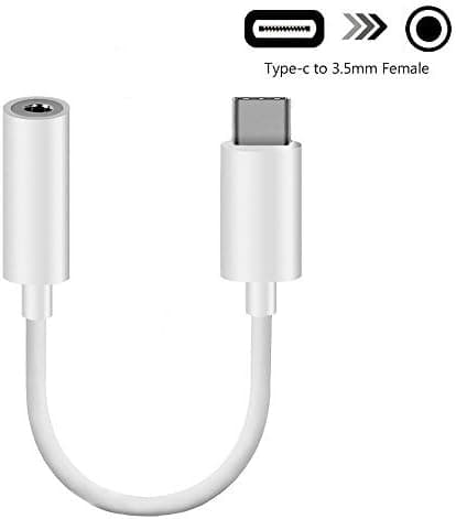 Type C to 3.5mm Headphone Audio Jack Adapter Converter, AWOGER USB-C to 3.5mm Female Aux Microphone Connector Cable for Motorola Moto Z Series, MacBook Pro, LeEco Le 2/Max 2 and More (White)