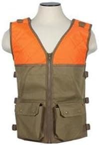 Duck Hunters Vest with Game Bag & Elastic Shell Loops Safetly Orange and Tan Color