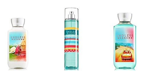 Bath Body Works Endless Weekend Fragrance Mist, Lotion and Shower Gel 3 Piece Set