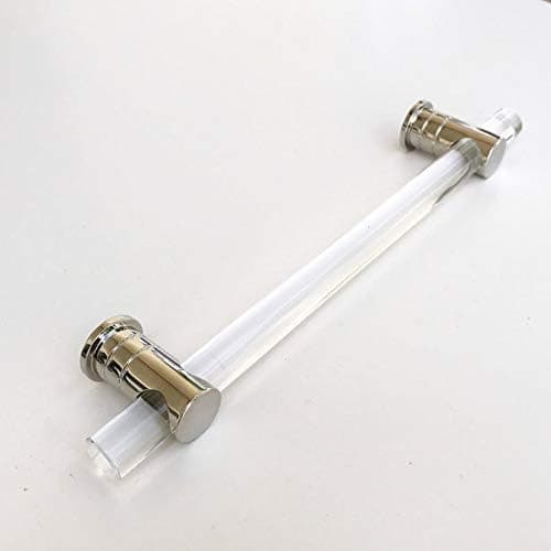 Forge Hardware Lucite and Polished Nickel Luz Drawer Pulls, Cabinet Hardware (6" Pull)