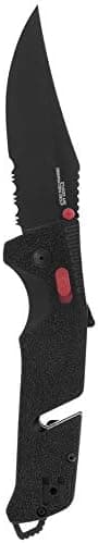 SOG Trident at - Black + Red - Partially Serrated