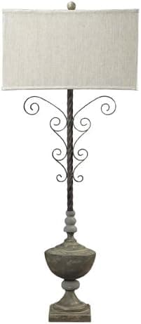 Dimond Lighting 93-9157 Iron Table Lamp with Concrete Accents, 18" x 18" x 44", Clear