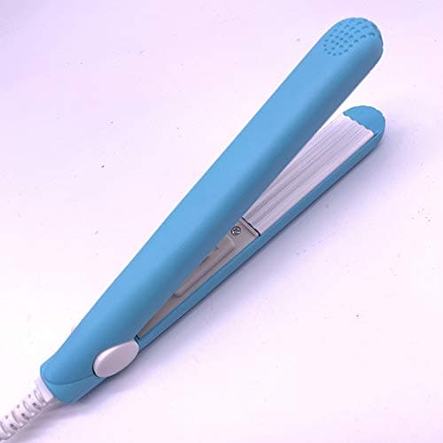 A mini hair iron pink corrugated plate electric curling iron curl modelling tools (blue)