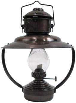 Antique Iron Trawler Oil Lamp 10" - Nautical Decor - Nautical Home Decoration