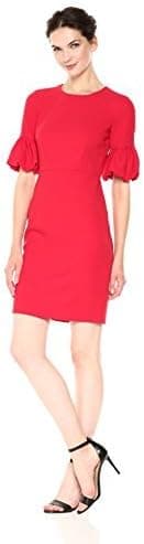 Donna Morgan Women's Short Bubble Sleeve Sheath Dress