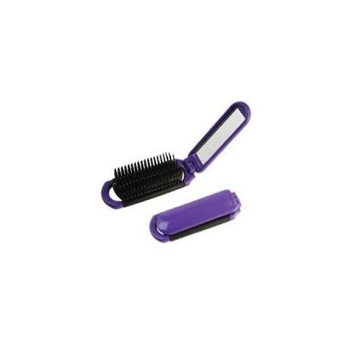 Ultra Folding Hair Brush with Mirror (2 pak) Color Varies