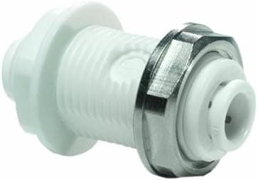 John Guest Speedfit PP1208W 1/4OD Bulkhead Union, 10-Pack