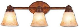Bathroom Light Ski Cabin Unique Handmade in USA | Lakeshire Triple - Rustic Plain | A38301AS-02 | Avalanche Ranch Lighting