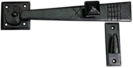 Adonai Hardware"Dabarah" Antique Heavy Duty Forged Front Entry Sturdy Flip Gate Latch (1 Pack, Matte Black) for Vintage Wooden Barn Shed Doors, Gates, Fences, Furniture, Castle and Farmhouse