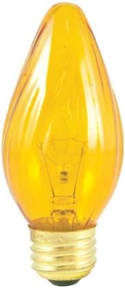 Bulbrite 421225 - 50PK - 25W - F15 - E26 Base - 130V - 2600K - 2,500Hrs - Amber - Fiesta Incandescent Chandelier Bulbs