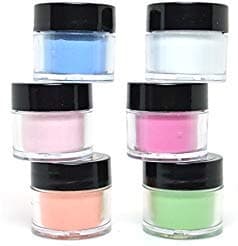 6 PCS MIA SECRET NAIL ART ACRYLIC POWDER NEON GLOW IN THE DARK + FREE EARRING