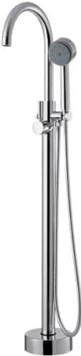 EAGO PL057 Floor Mounted Tub Filler with Hand Held Shower Head, Polished Chrome