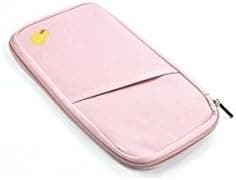 Cosmos 9.5" Pink Multi-Purpose/passport Case/Bag/Holder/Organizer for Card Money Ticket and more with Cosmos Fastening Strap