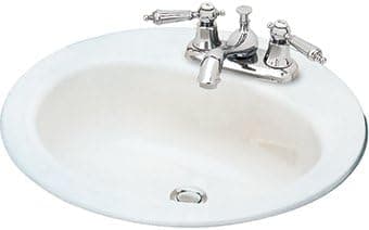 Lavatory Sink - Porcelain 19" Round White. Faucet not included.