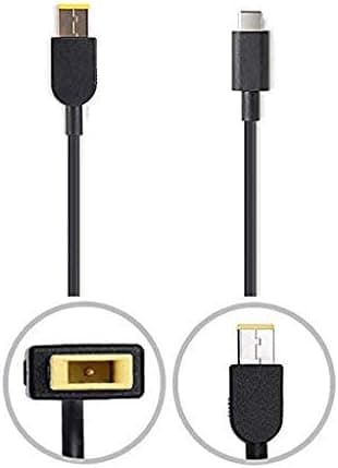 FahanTech USB-C Power Cable Compatible with Lenovo laptops (USB-C to Slim Tip Black)