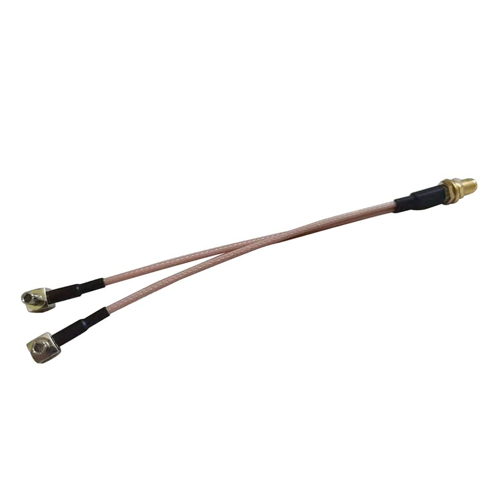 rftops SMA Female to Y Type 2xTS9 Male Connector with Coaxial Cable RG316 15cm Used for WiFi Antenna
