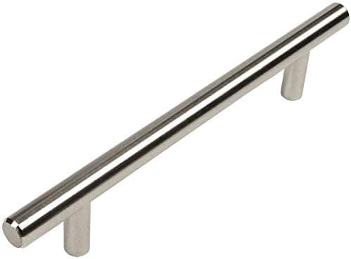10 Pack - Cosmas H698-4SS Stainless Steel Cabinet Hardware Euro Style Bar Handle Pull - 4" Hole Centers, 6-3/8" Overall Length