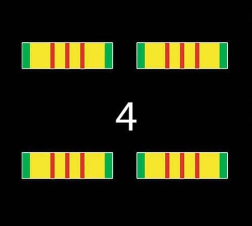 US Army Ribbon Vietnam Service Medal Ribbon 3" (4)Four Decal Sticker Lot