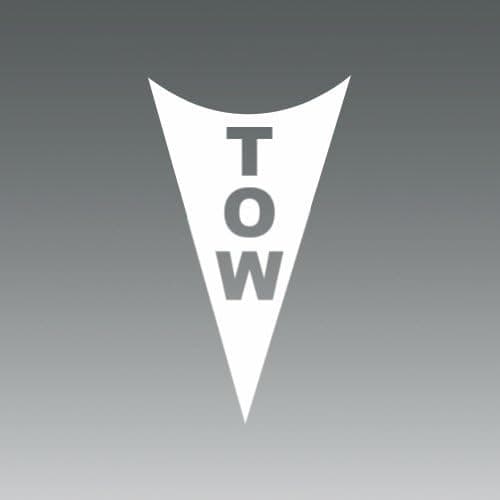 (2X) Tow Hook - White - Decal - Die Cut - SCCA - NHRA - Point Safety