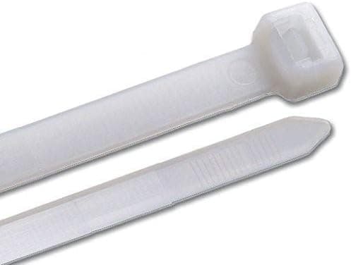 BuyCableTies 11" Light to Heavy Duty Indoor Cable Ties - 120 lb Rated - Made in USA - Natural/Clear - 100 per bag