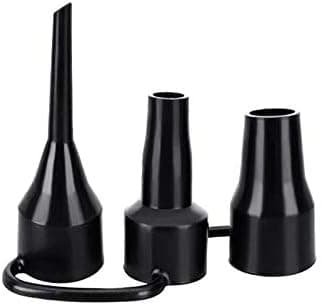 Fan-Ling Black Plastic Inflatable Pump Nozzle Heads,Air Inflator Adaptor Replacement Nozzles 3 Sizes,Air Pump Accessory (A)