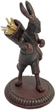 EttansPalace Victorian Collectible Rabbit Cast Iron Matchstick Sculpture
