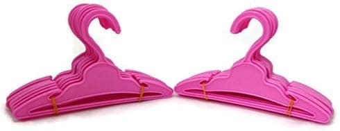Doll Hangers Set of 24 Pink Plastic Hangers with Slit for 18 Inch Dolls Clothes