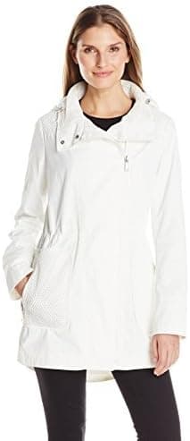 T Tahari Women's Asymmetrical Zip Anorak with Hood