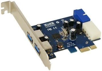 Koutech 4-Port SuperSpeed USB 3.0 PCI Express (x1) (2xExt+1xICC) (with 4-pin Molex power connector)