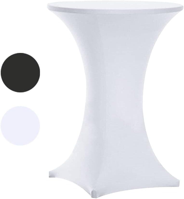 Tina's 24x43 Cocktail Spandex Stretch Square Corners Tablecloth White